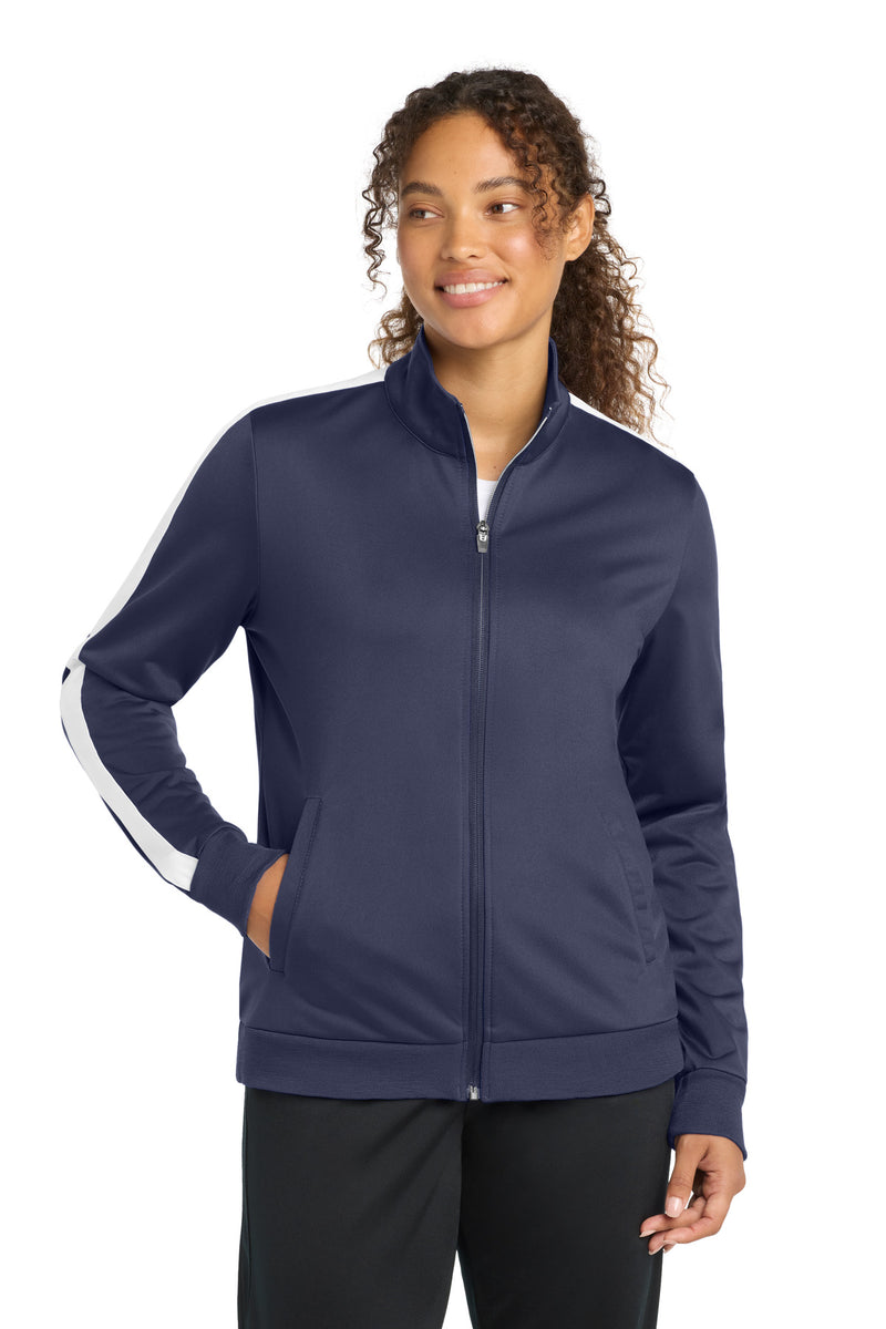 DRIEQUIP Women's Tricot Track Jacket with Sleeve Stripes
