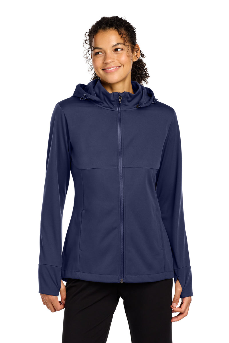 DRIEQUIP Women's Hooded Soft Shell Jacket with Water-Resistant Coating
