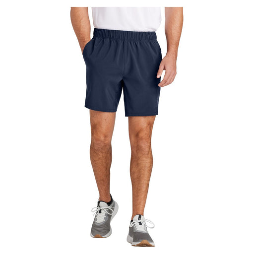 Front view of our Moisture-Wicking Active Stretch 7" Short in Navy