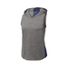 Grey Heather/Navy Ladies Tri-Blend Wicking Hoodie Tank