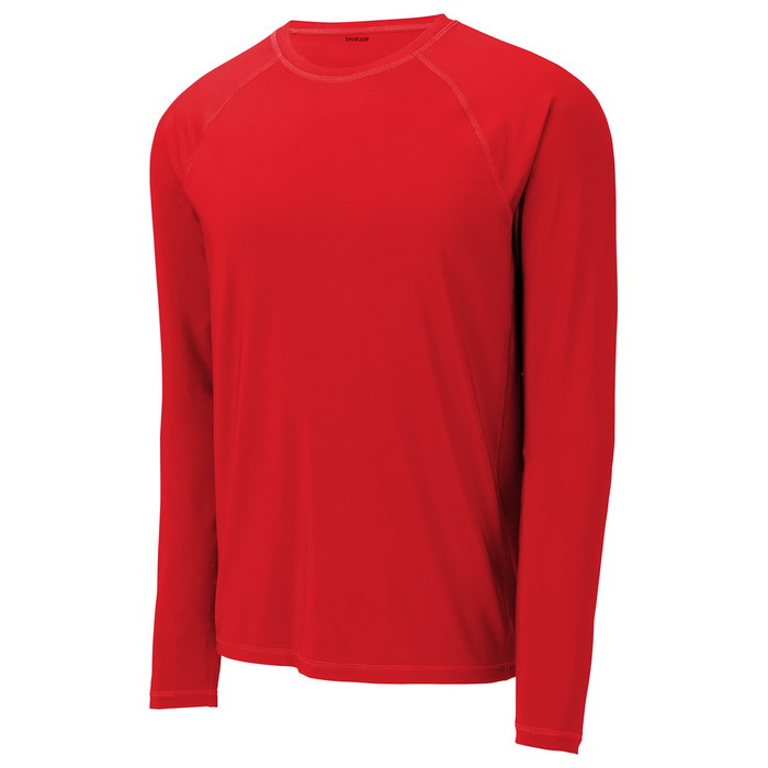 Red Men's UPF50 Rash Guard Long Sleeve Tee Shirt