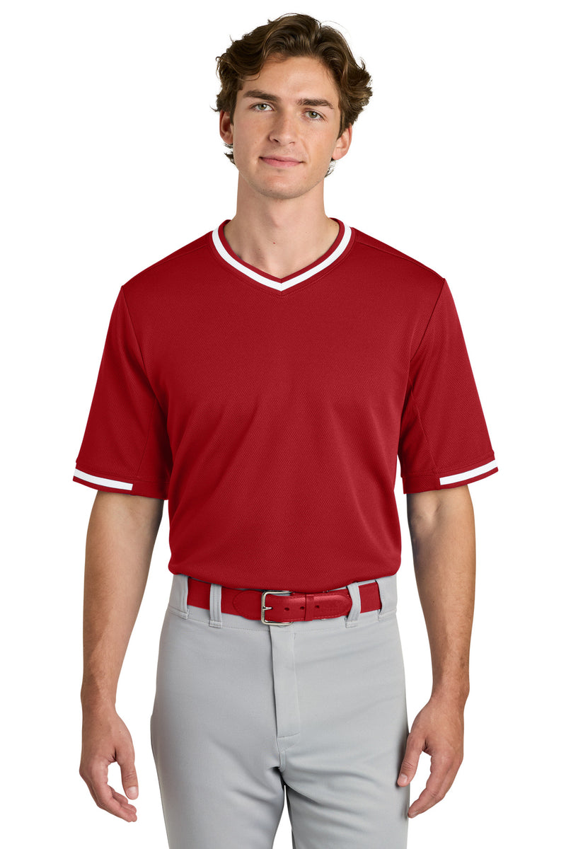 DRIEQUIP Tough Mesh V-Neck Baseball Jersey with Moisture-Wicking Technology