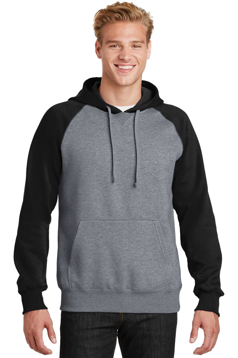 DRIEQUIP Raglan Colorblock Pullover Hooded Sweatshirt.