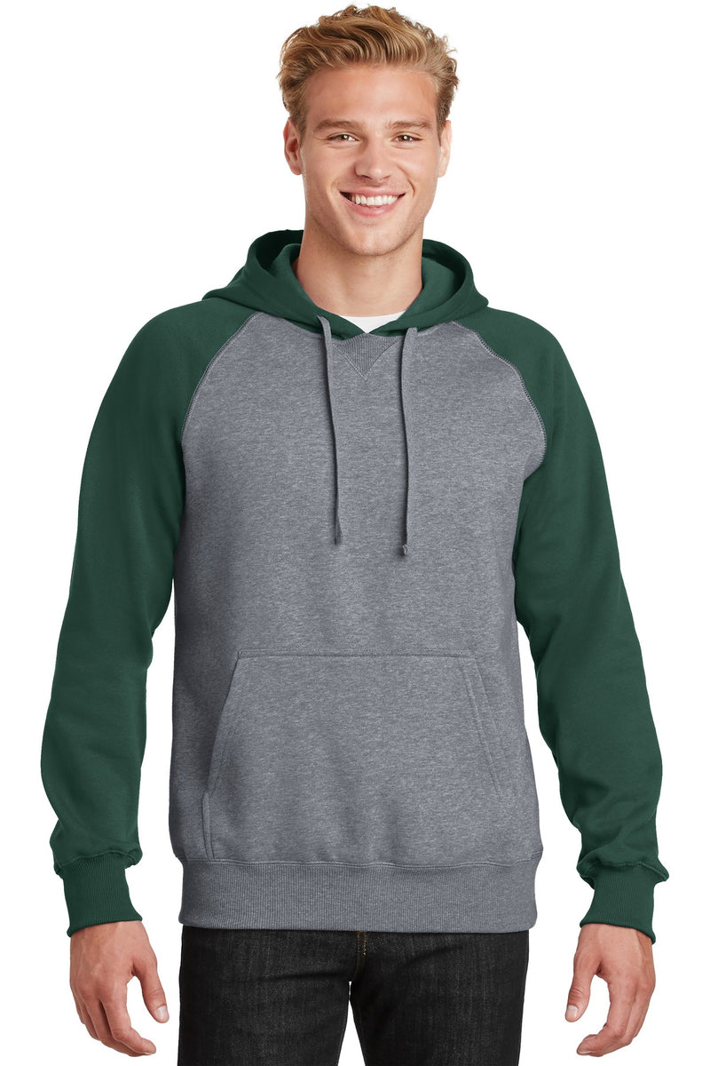 DRIEQUIP Raglan Colorblock Pullover Hooded Sweatshirt.