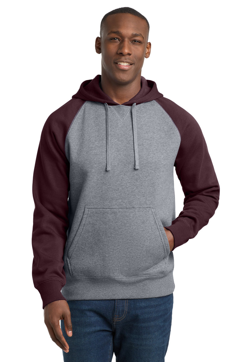 DRIEQUIP Raglan Colorblock Pullover Hooded Sweatshirt
