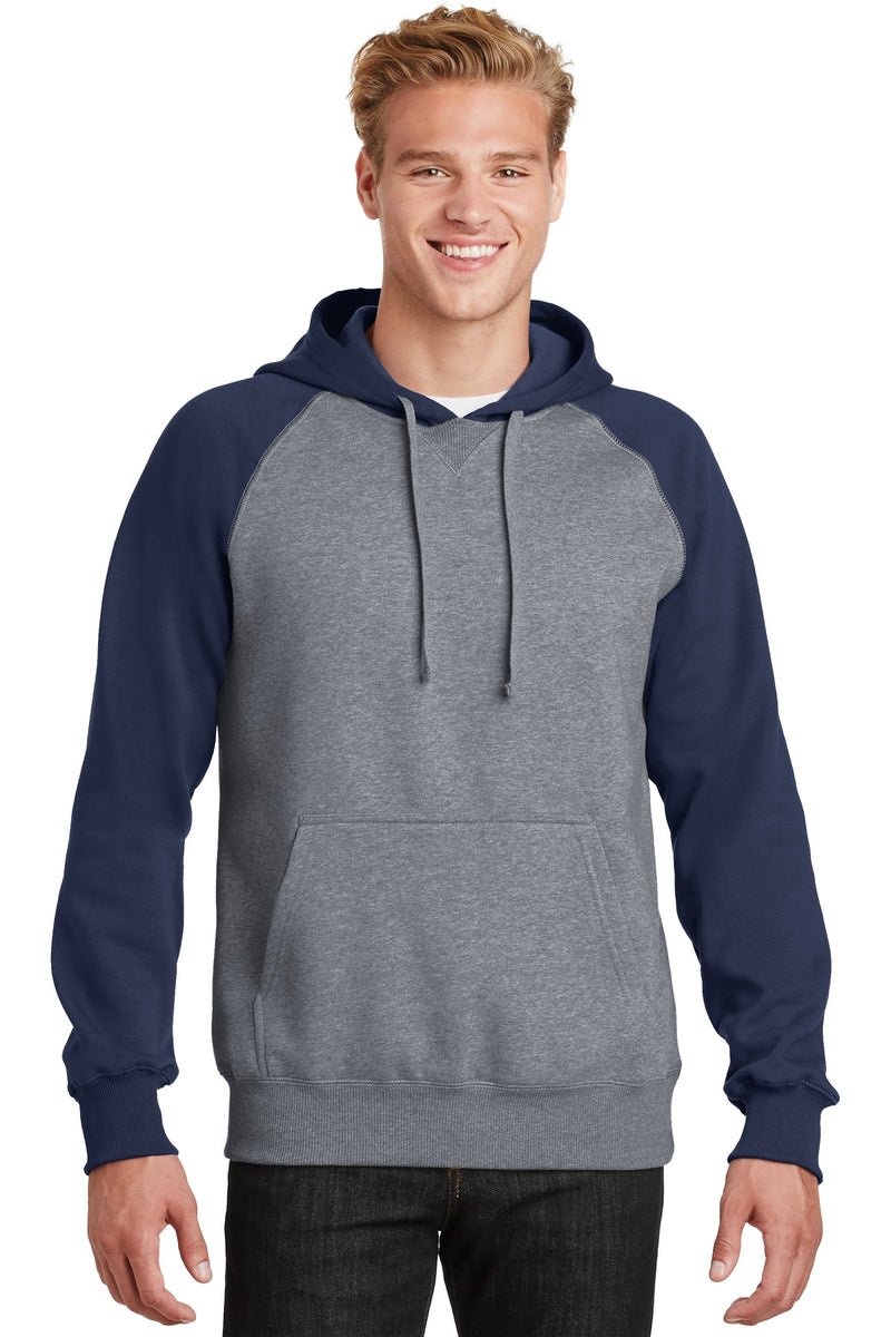 DRIEQUIP Raglan Colorblock Pullover Hooded Sweatshirt.