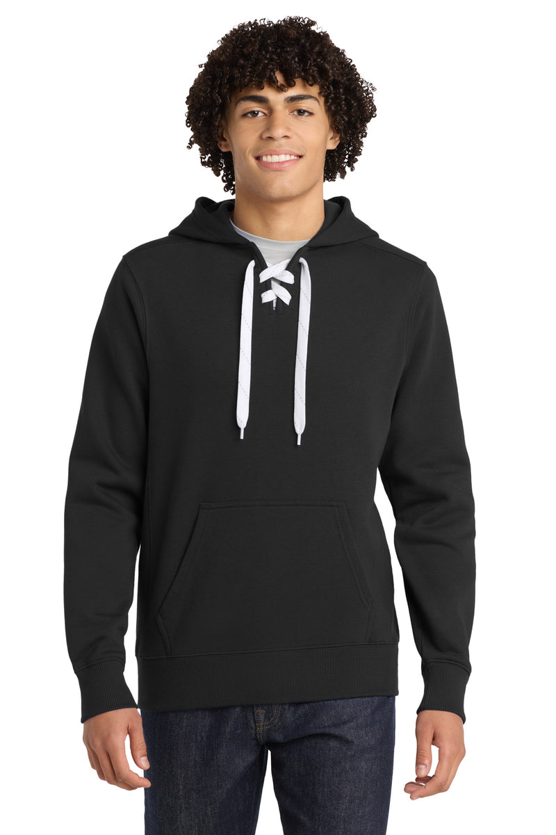DRIEQUIP Lace Up Pullover Hooded Sweatshirt