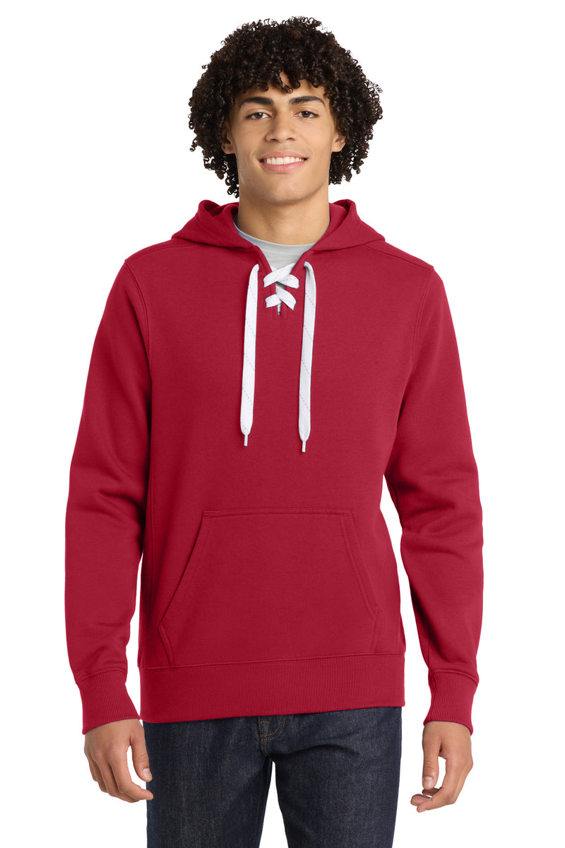 DRIEQUIP Lace Up Pullover Hooded Sweatshirt