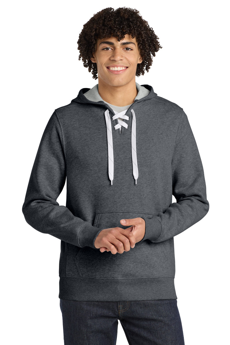 DRIEQUIP Lace Up Pullover Hooded Sweatshirt