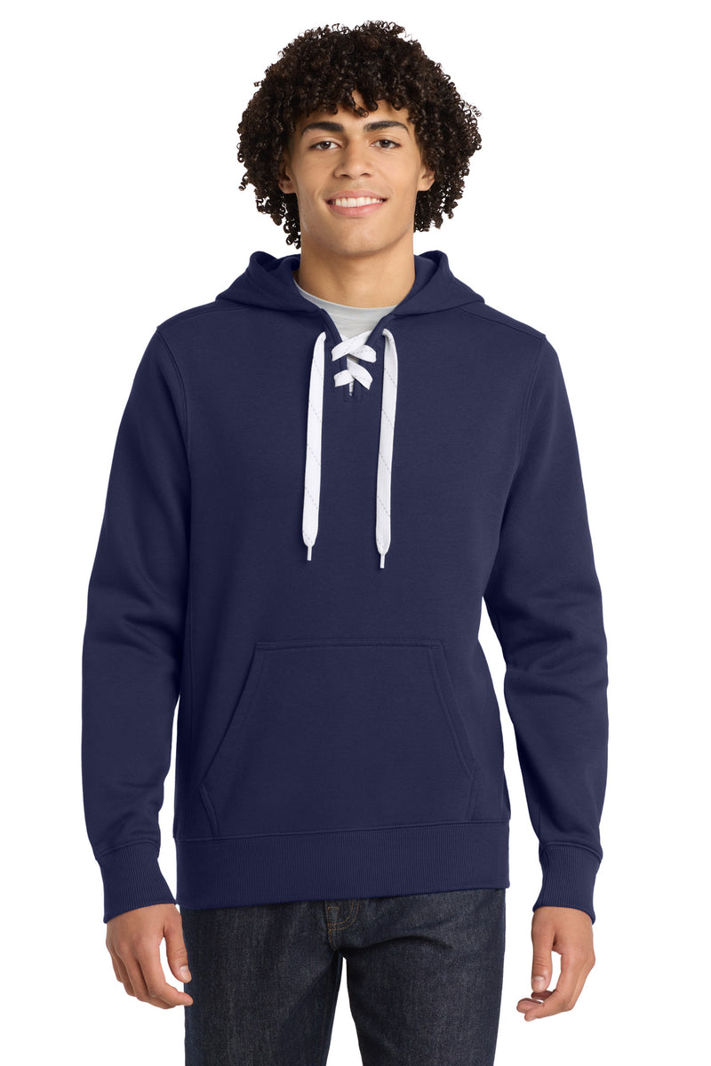 DRIEQUIP Lace Up Pullover Hooded Sweatshirt