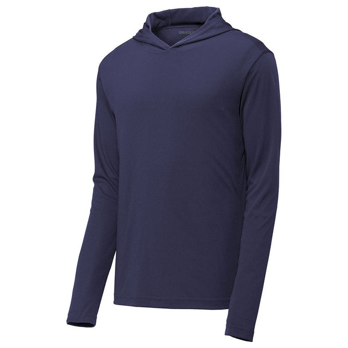 Moisture Wicking Hooded Pullover in Navy - Lightweight and versatile for year-round wear, wicks moisture, and locks in color.