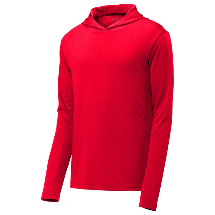 Moisture Wicking Hooded Pullover in Red - Lightweight and versatile for year-round wear, wicks moisture, and locks in color.