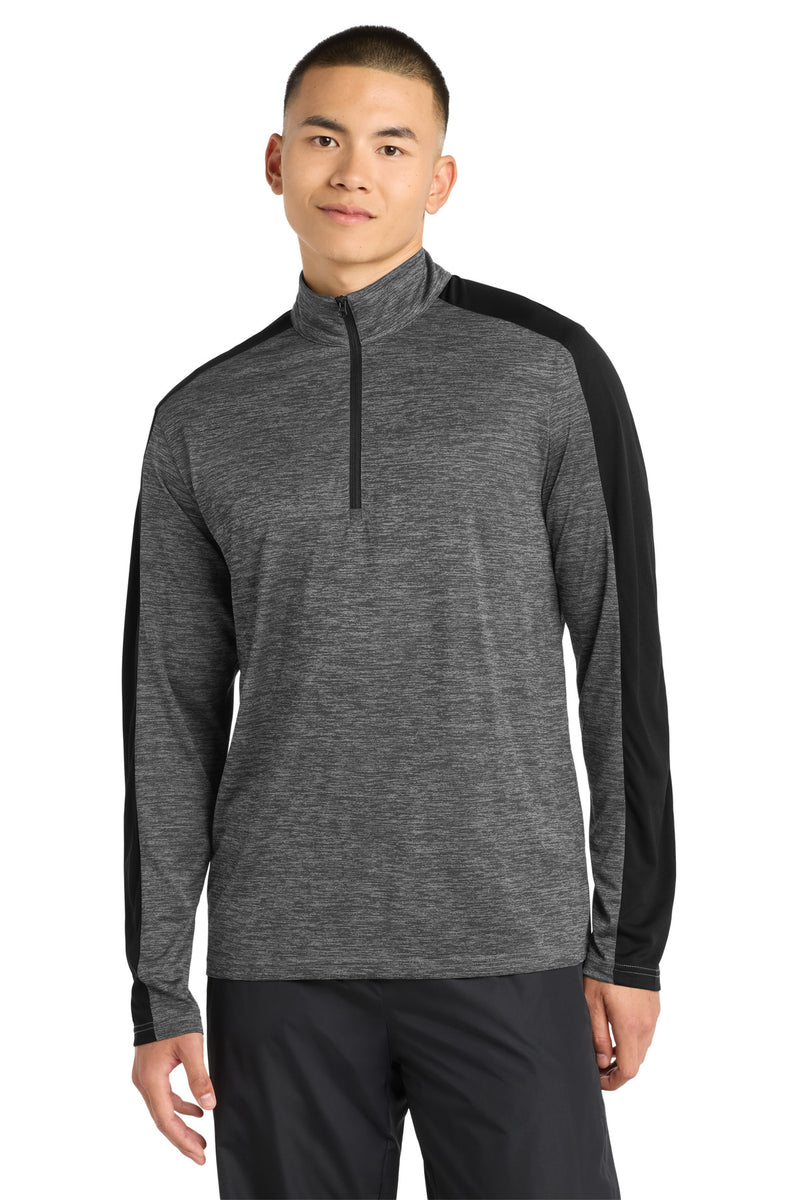 DRIEQUIP Electric Heather Colorblock 1/4-Zip Pullover with Moisture-Wicking