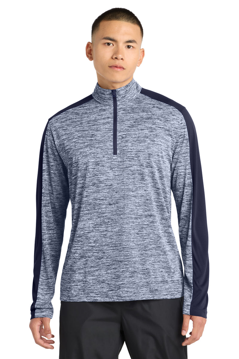 DRIEQUIP Electric Heather Colorblock 1/4-Zip Pullover with Moisture-Wicking