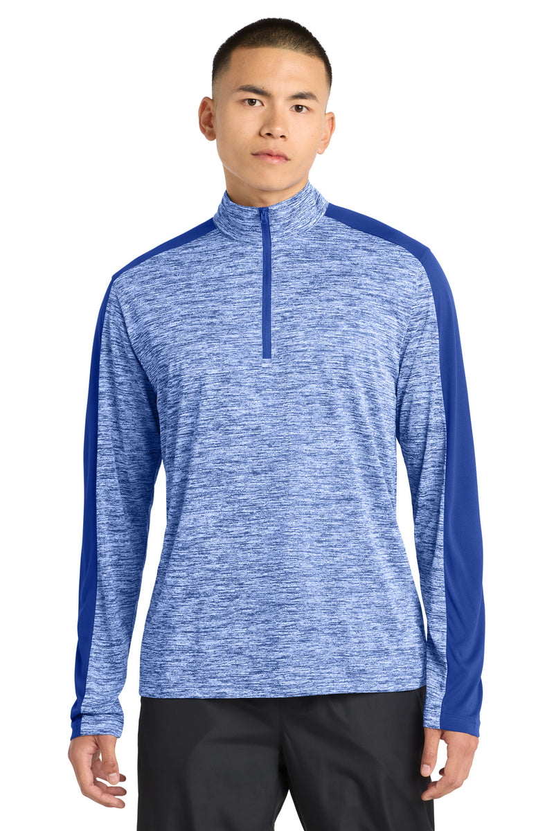 DRIEQUIP Electric Heather Colorblock 1/4-Zip Pullover with Moisture-Wicking