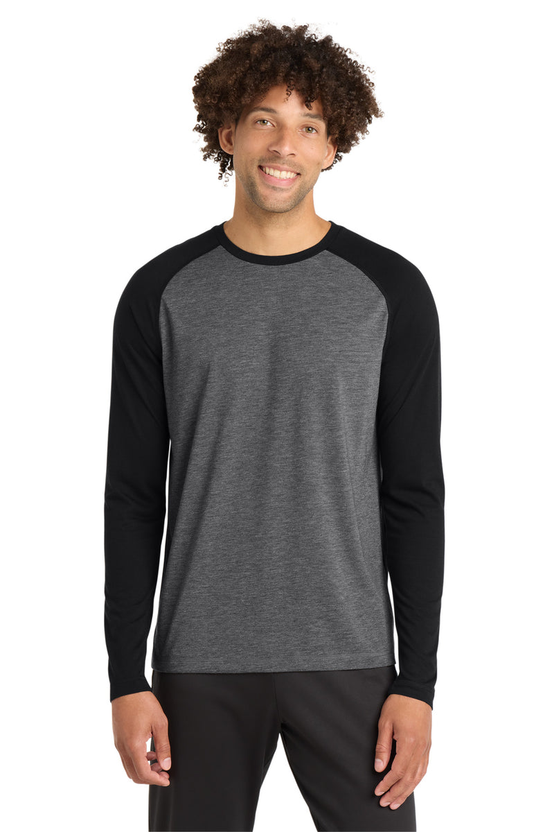DRIEQUIP Tri-Blend Long Sleeve Raglan Tee with Moisture-Wicking Performance