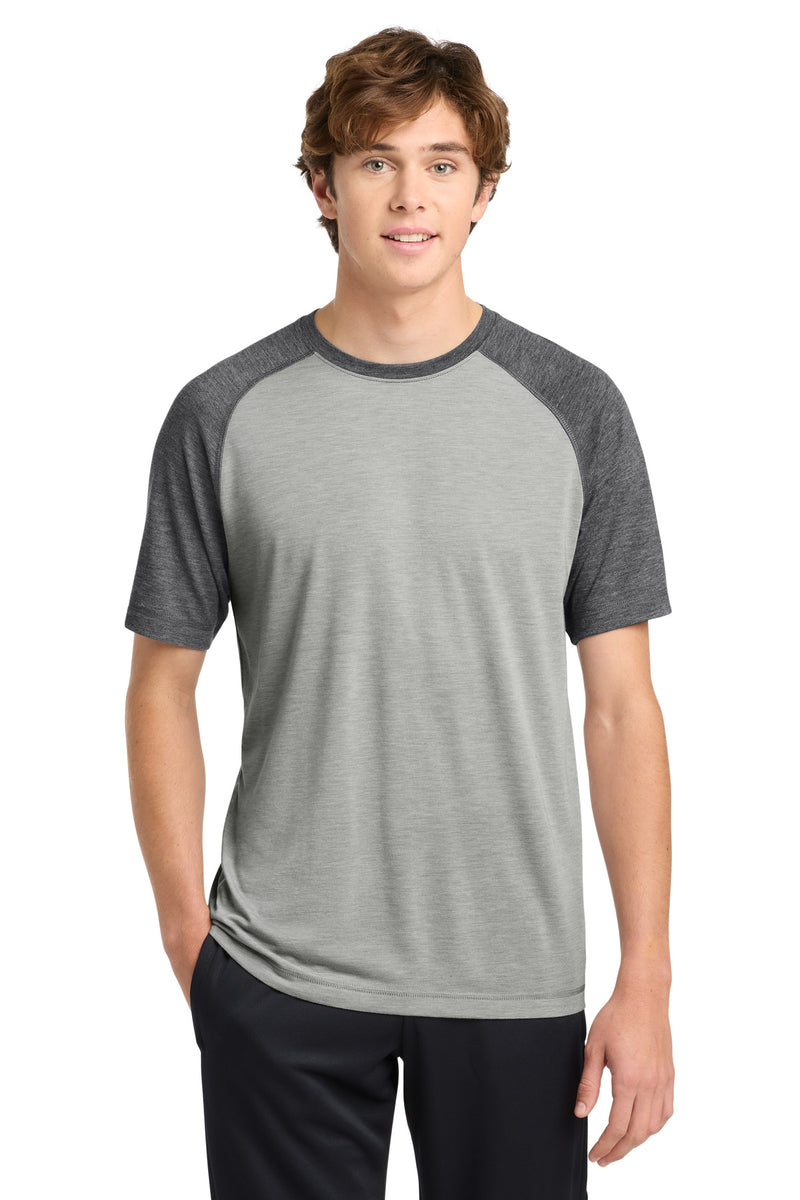 DRIEQUIP Moisture Wicking Tri-Blend Wicking Raglan Tee.