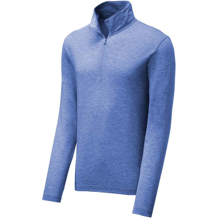 Make a statement with our Tri-Blend Wicking 1/4-Zip Pullover in a vibrant royal heather shade.