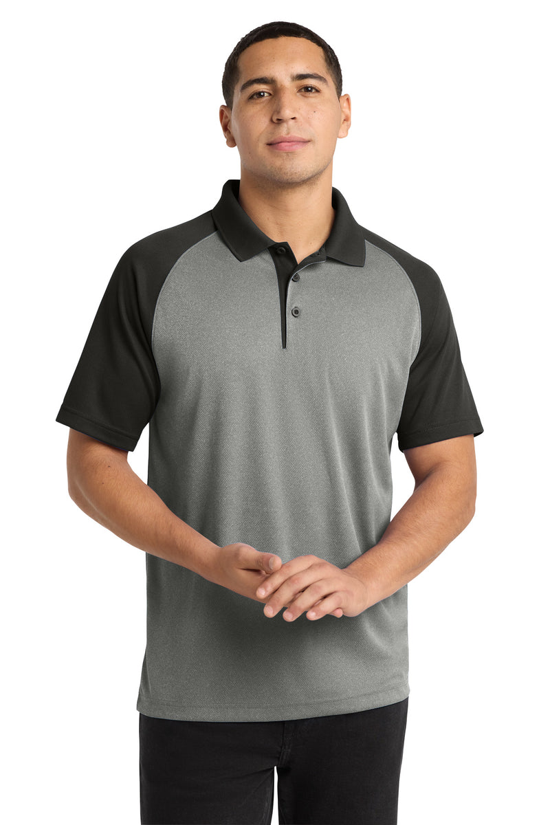 DRIEQUIP Moisture Wicking RacerMesh ® Raglan Heather Block Polo