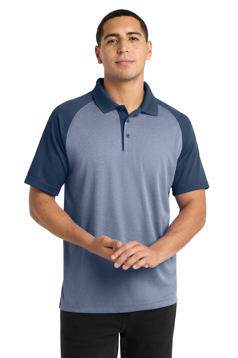 DRIEQUIP Moisture Wicking RacerMesh ® Raglan Heather Block Polo