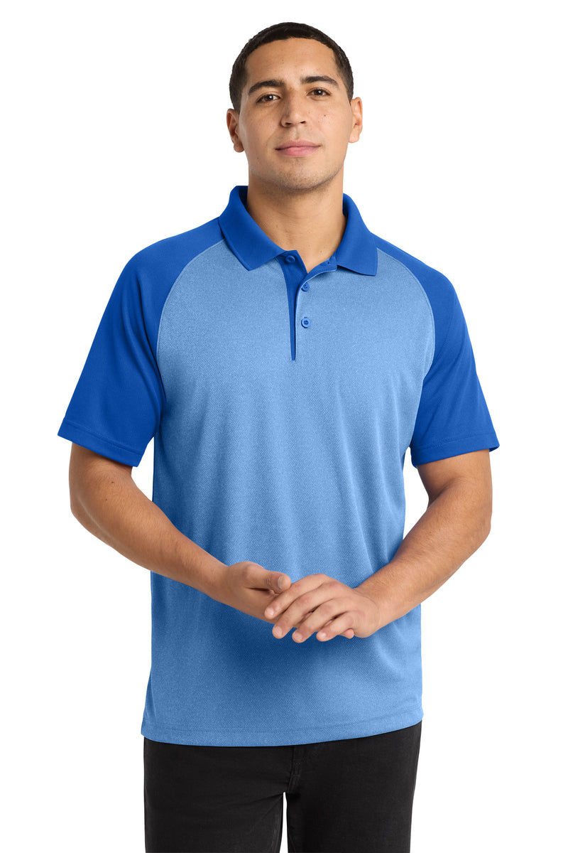 DRIEQUIP Moisture Wicking RacerMesh ® Raglan Heather Block Polo