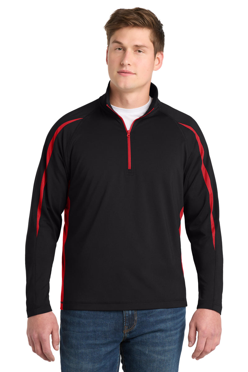DRIEQUIP Stretch 1/4-Zip Colorblock Pullover with Moisture-Wicking Performance