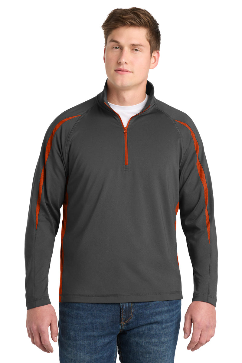 DRIEQUIP Stretch 1/4-Zip Colorblock Pullover with Moisture-Wicking Performance