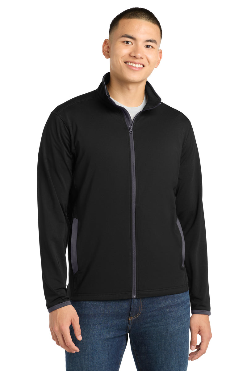 DRIEQUIP Stretch Contrast Full-Zip Jacket with Moisture-Wicking Performance