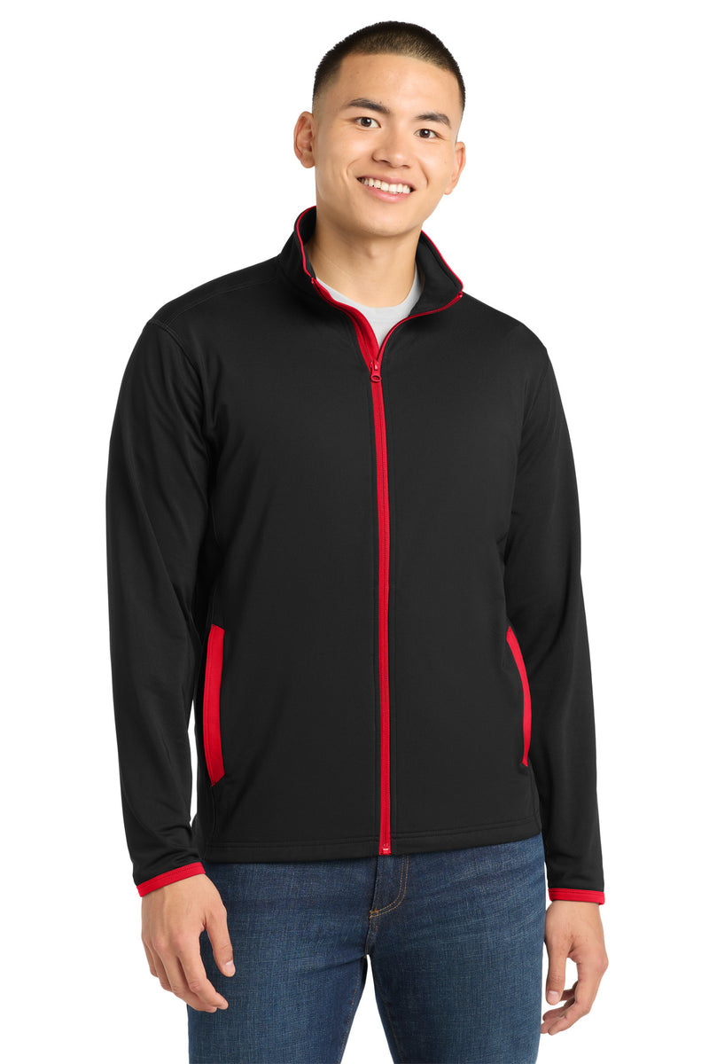 DRIEQUIP Stretch Contrast Full-Zip Jacket with Moisture-Wicking Performance