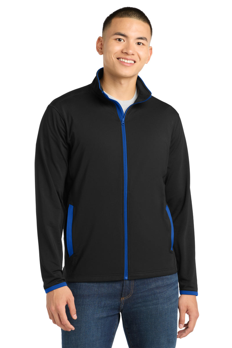 DRIEQUIP Stretch Contrast Full-Zip Jacket with Moisture-Wicking Performance