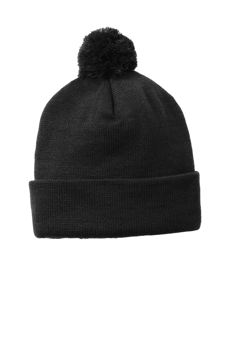 DRIEQUIP Solid Pom Pom Beanie with 100% Acrylic Warmth
