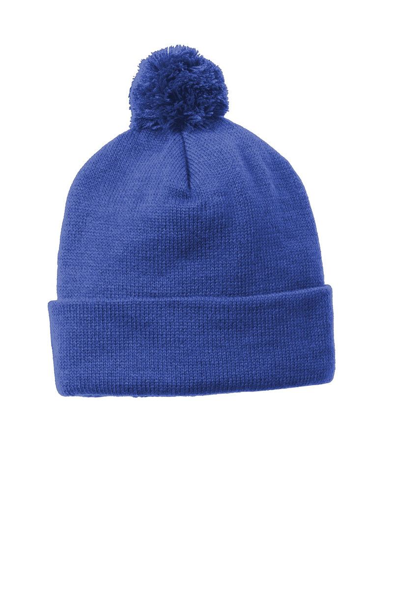 DRIEQUIP Solid Pom Pom Beanie with 100% Acrylic Warmth