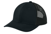 Black mesh cap on a white background