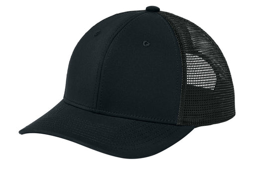 Black mesh cap on a white background
