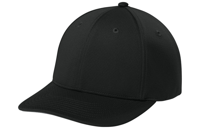 Black baseball cap on a white background