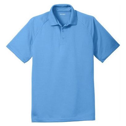 Azure Blue Moisture Wicking Crossover Raglan Polo