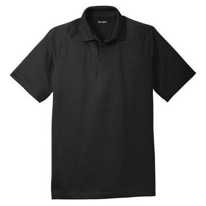 Black Moisture Wicking Crossover Raglan Polo