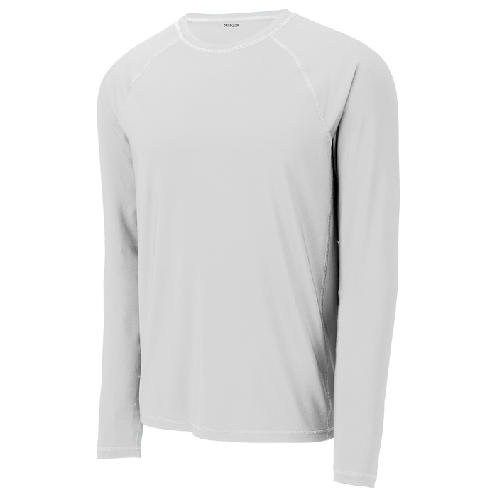 White Men's UPF50 Rash Guard Long Sleeve Tee Shirt