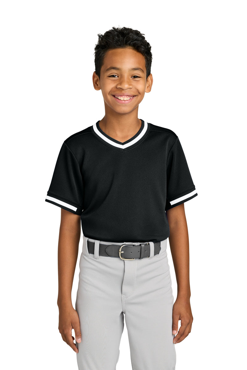 DRIEQUIP Youth Tough Mesh V-Neck Baseball Jersey Y