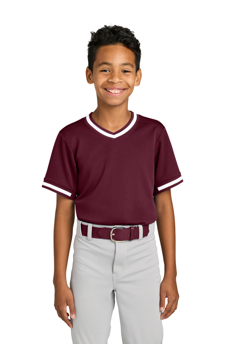 DRIEQUIP Youth Tough Mesh V-Neck Baseball Jersey Y