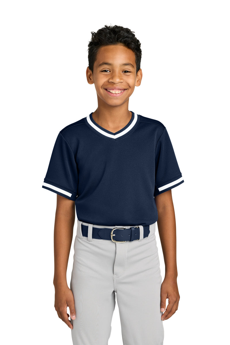 DRIEQUIP Youth Tough Mesh V-Neck Baseball Jersey Y