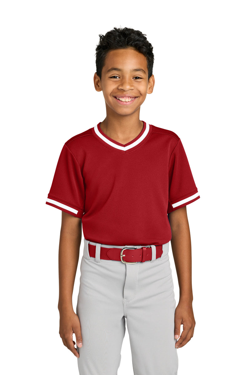 DRIEQUIP Youth Tough Mesh V-Neck Baseball Jersey Y