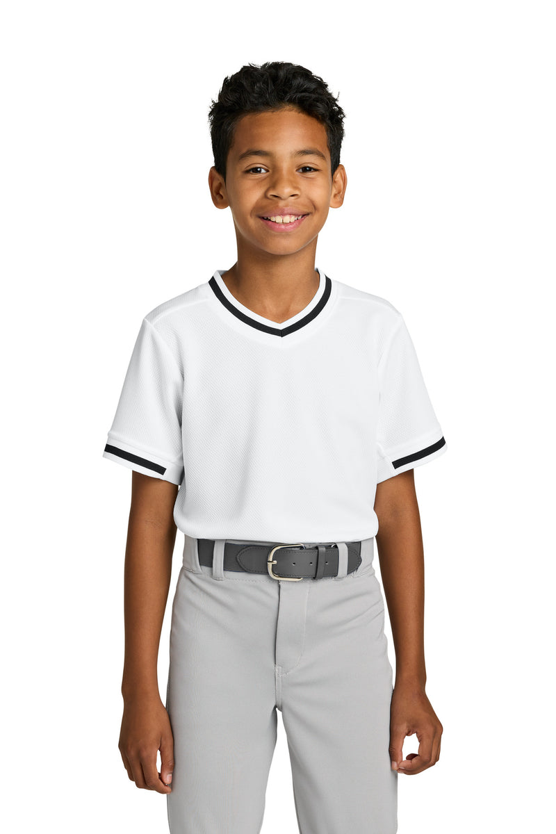 DRIEQUIP Youth Tough Mesh V-Neck Baseball Jersey Y