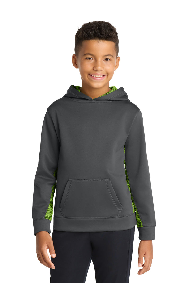 DRIEQUIP Youth Sport-Wick ® CamoHex Fleece Colorblock Hooded Pullover Y