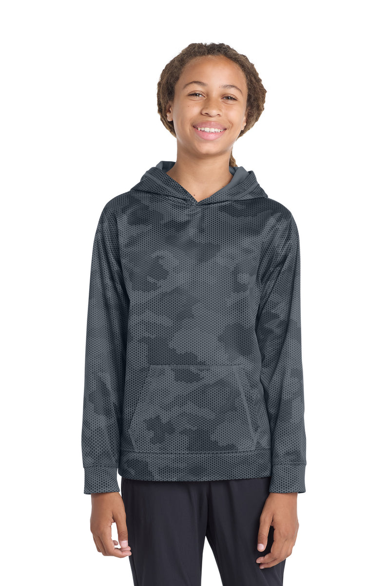 DRIEQUIP Youth Sport-Wick ® CamoHex Fleece Hooded Pullover Y
