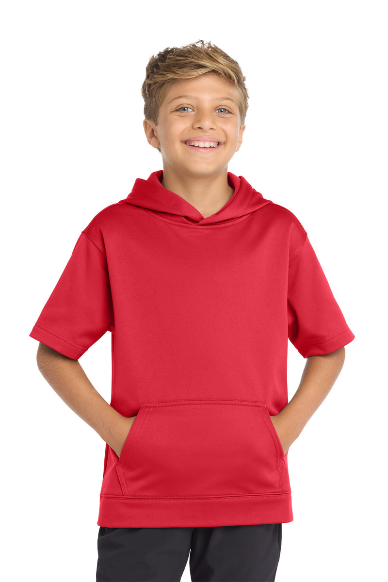 DRIEQUIP Youth Fleece Short Sleeve Hooded Pullover with Moisture-Wicking