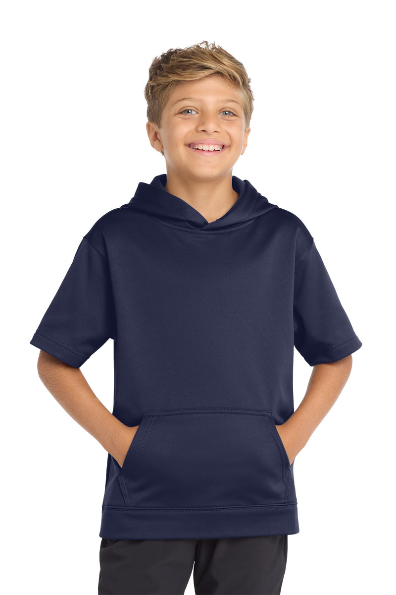 DRIEQUIP Youth Fleece Short Sleeve Hooded Pullover with Moisture-Wicking
