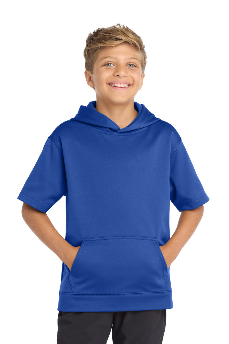 DRIEQUIP Youth Fleece Short Sleeve Hooded Pullover with Moisture-Wicking