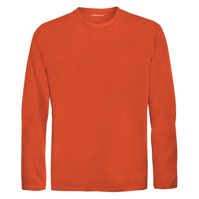 Deep Orange Youth Long Sleeve Moisture Wicking Athletic Shirt