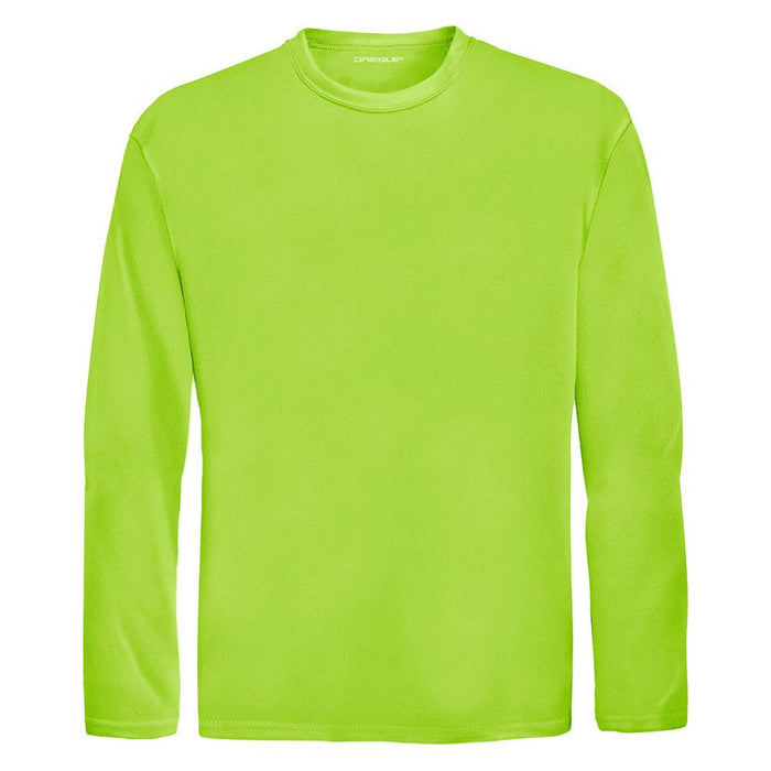 Lime Shock Youth Long Sleeve Moisture Wicking Athletic Shirt